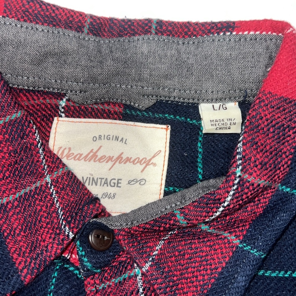 Weatherproof Button Down. Size L. Red With Blue P… - image 2